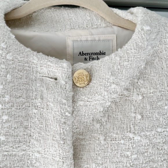 ABERCROMBIE & FITCH Tweed Ivory Jacket Size Small - Picture 6 of 12